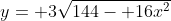 y= 3\sqrt{144- 16x^2}