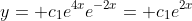 y= c_1e^{4x}e^{-2x}= c_1e^{2x}