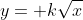 y= k\sqrt{x}