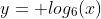 y= log_6(x)