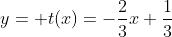 y= t(x)=-\frac{2}{3}x+\frac{1}{3}