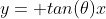 y= tan(\theta)x
