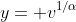 y= v^{1/\alpha}