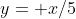 y= x/5