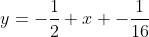 y=-\dfrac12 x -\dfrac1{16}