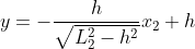y=-\frac{h}{\sqrt{L_2^2-h^2}}x_2+h