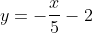 y=-\frac{x}{5}-2
