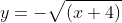 y=-\sqrt{(x+4)}