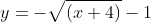 y=-\sqrt{(x+4)}-1