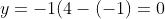 y=-1(4-(-1)=0