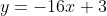 y=-16x+3
