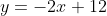 y=-2x+12