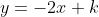 y=-2x+k