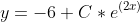 y=-6+C*e^{(2x)