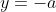 y=-a