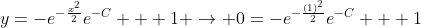 y=-e^{-\frac{x^2}{2}}e^{-C} + 1 \rightarrow 0=-e^{-\frac{(1)^2}{2}}e^{-C} + 1