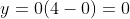 y=0(4-0)=0