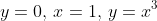 y=0,\,x=1,\,y=x^3