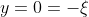 y=0=-\xi
