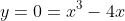 y=0=x^3-4x