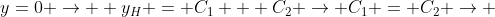 y=0 \rightarrow  y_H = C_1 + C_2 \rightarrow C_1 = C_2 \rightarrow 