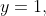 y=1,