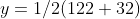 y=1/2(122+32)