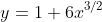 y=1+6x^{3/2}