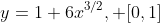 y=1+6x^{3/2}, [0,1]