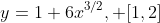 y=1+6x^{3/2}, [1,2]
