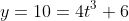 y=10=4t^3+6