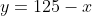 y=125-x