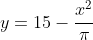y=15-\frac{x^2}{\pi}