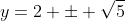 y=2 \pm \sqrt{5}