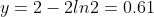 y=2-2ln2=0.61