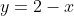 y=2-x