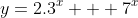 y=2.3^x + 7^x