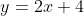 y=2x+4