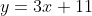 y=3x+11