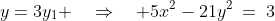 y=3y_1 \quad\Rightarrow\quad 5x^2-21y^2\:=\:3