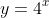 y=4^x
