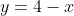 y=4-x
