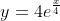 y=4e^{\frac{x}{4}}