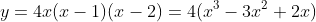 y=4x(x-1)(x-2)=4(x^3-3x^2+2x)