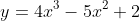y=4x^3-5x^2+2