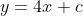 y=4x+c