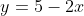 y=5-2x