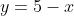 y=5-x