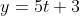y=5t+3