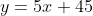 y=5x+45